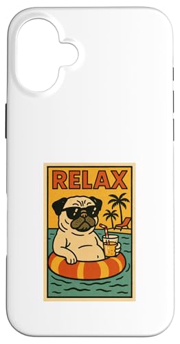 Mops Relaxing Cool Dog Comic Book Style Relax Hülle für iPhone 16 Plus Mops Relaxing Cool Dog Comic Book Style Relax Hülle für iPhone 16 Plus von Dog Pop Art Store