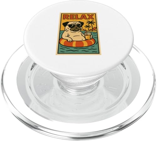 Mops Relaxing Cool Dog Comic Book Style Relax PopSockets PopGrip für MagSafe von Dog Pop Art Store