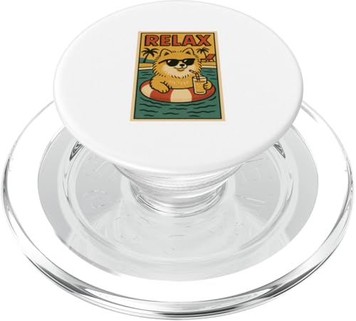 Pommersche Entspannung im coolen Hunde-Comicbuch-Stil Relax PopSockets PopGrip für MagSafe von Dog Pop Art Store