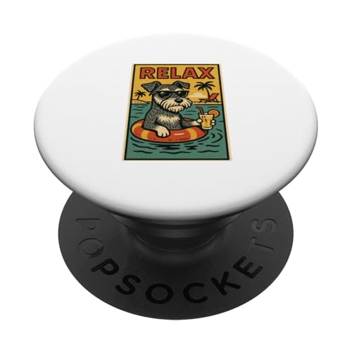 Schnauzer Hund Relaxing Cool Comic Book Style Relax PopSockets Klebender PopGrip Schnauzer Hund Relaxing Cool Comic Book Style Relax PopSockets Klebender PopGrip von Dog Pop Art Store