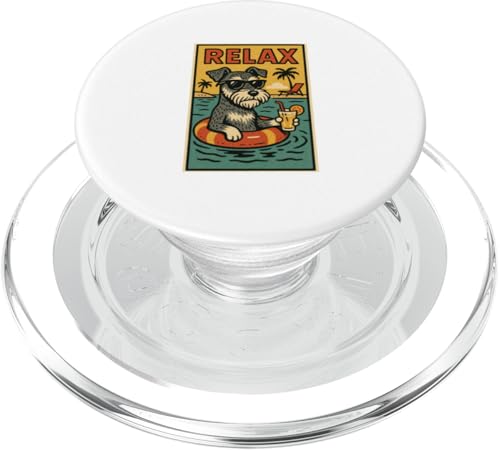Schnauzer Hund Relaxing Cool Comic Book Style Relax PopSockets PopGrip für MagSafe Schnauzer Hund Relaxing Cool Comic Book Style Relax PopSockets PopGrip für MagSafe von Dog Pop Art Store