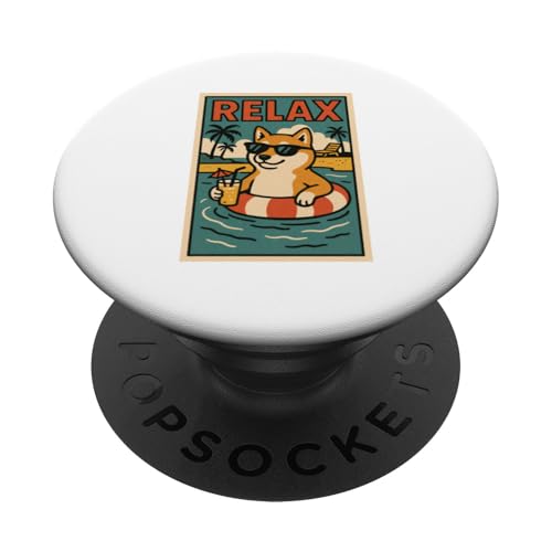 Shiba Inu Relaxing Cooler Hund im Comicbuch-Stil Relax PopSockets Klebender PopGrip Shiba Inu Relaxing Cooler Hund im Comicbuch-Stil Relax PopSockets Klebender PopGrip von Dog Pop Art Store