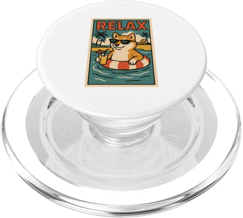 Shiba Inu Relaxing Cooler Hund im Comicbuch-Stil Relax PopSockets PopGrip für MagSafe von Dog Pop Art Store