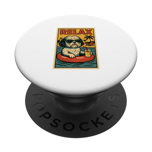 Shih Tzu Relaxing Cooler Hund im Comicbuch-Stil Relax PopSockets Klebender PopGrip Shih Tzu Relaxing Cooler Hund im Comicbuch-Stil Relax PopSockets Klebender PopGrip von Dog Pop Art Store