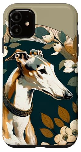 Hülle für iPhone 11 Windhunde Kunst Blumen Windhunde von Dog Snugg