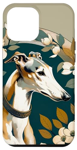 Hülle für iPhone 15 Pro Max Windhunde Kunst Blumen Windhunde von Dog Snugg