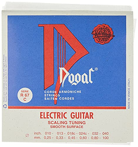 Dogal® »R67C ELECTRIC GUITAR SET MARCHIO ROSSO - STAINLESS STEEL FLATWOUND« Saiten für E-Gitarre - Stainless Steel Flat Wound - 010/040 von Dogal