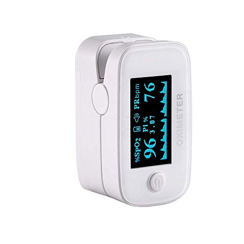 DogePro Pulsoximeter, Finger-Sättigungsmesser, präzise Messung von Sauerstoff im Blut, Herzfrequenz und Perfusionsindex, geeignet für Kinder und Erwachsene mit OLED-Display und Grafik von DogePro