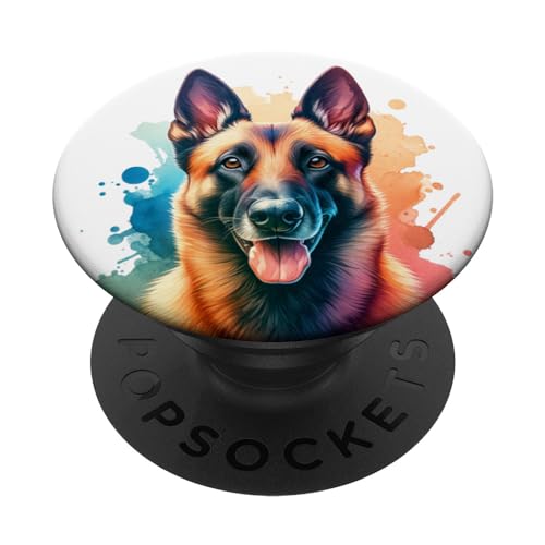Belgischer Malinois Hund Kunstwerk PopSockets mit austauschbarem PopGrip von Doggies Unlimited