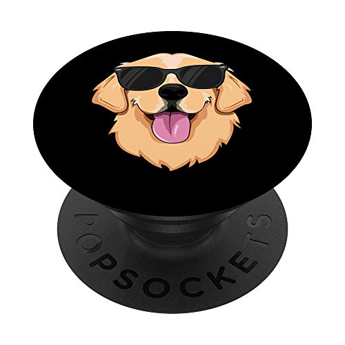 Cool Golden Retriever Sunglasses Dude Kids Boys Dog Lover PopSockets PopGrip: Ausziehbarer Sockel und Griff für Handys/Tablets mit Tauschbarem Top von Dogs by 14th Floor