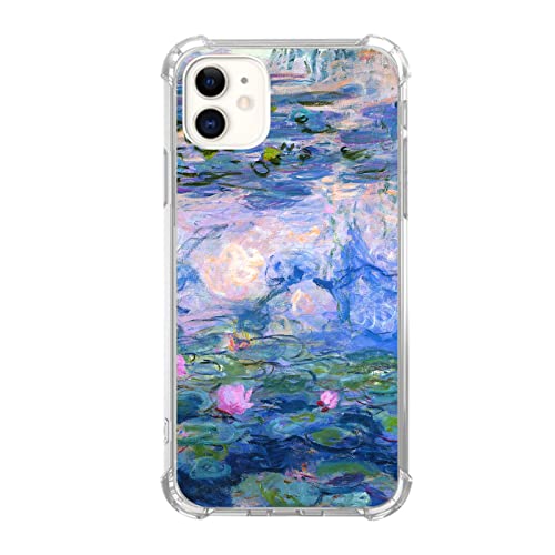 Seerosen Ästhetische Hülle Kompatibel mit iPhone 11, Vintage Ölgemälde Kunst Hülle für iPhone 11 für Teenager Männer und Frauen, Cool Trendy TPU Bumper Case Cover von Dohakemuny