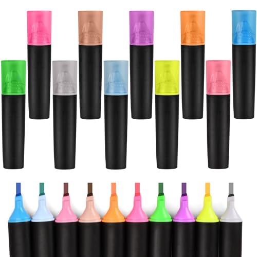 Dokeno Textmarker 10er Set, Marker Stifte für Kinder und Büro, Highlighter Pen mit Zwei Strichstärken, Textmarker Mini Textmarker Set in Coolen Neonfarben, Textmarker Gelb, Marker mit Maximaler Leucht Dokeno Textmarker 10er Set, Marker Stifte für Kinder und Büro, Highlighter Pen mit Zwei Strichstärken, Textmarker Mini Textmarker Set in Coolen Neonfarben, Textmarker Gelb, Marker mit Maximaler Leucht von Dokeno