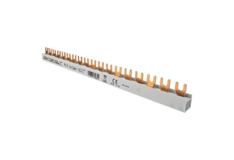 Doktorvolt Verteiler 3P Phasenschiene Gabel 18-polig 12mm² PS/G Schiene Sammelschiene 80A (1-St) von Doktorvolt