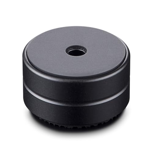 DolDer 4 Stück Aluminium Gerätefüße HiFi Absorber mit hoher Stabilität und Gummi-Dämpfern 30 x 15mm Lautsprecher-Stoßdämpferfüße(15mm hoch schwarz) von DolDer