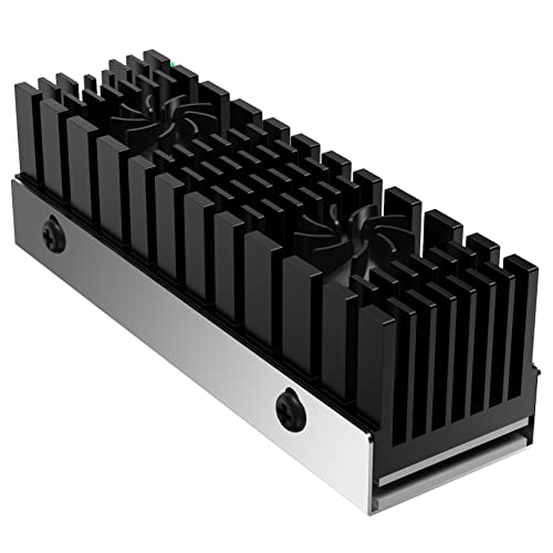 DolDer M.2 SSD 2280 Kühler, Dual 130mm Lüfter+Wärmeleitpads, Kühlkörper aus Aluminium Heatsink kompatibel mit Samsung 990Pro/980Pro/SN850/SN770 usw. von DolDer