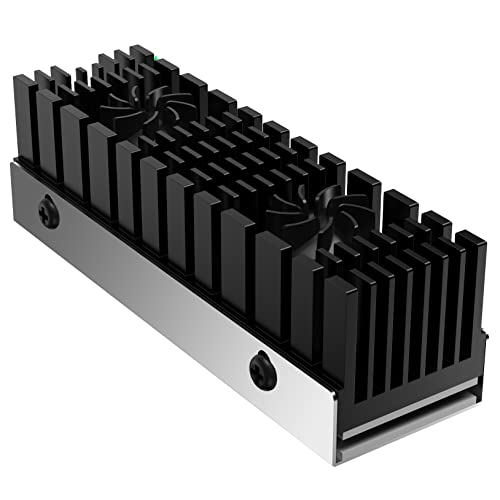 DolDer M.2 SSD 2280 Kühler mit Dual 130mm Lüfter+Wärmeleitpads, Kühlkörper aus Aluminium Heatsink kompatibel mit Samsung 990Pro/980Pro/SN850/SN770 usw. von DolDer