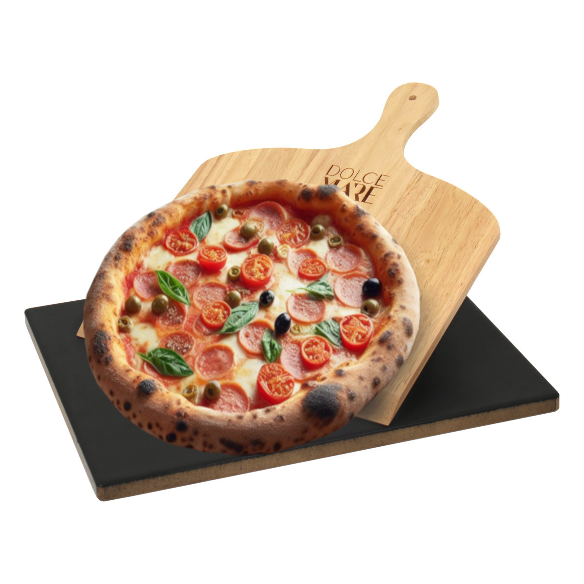 Premium Pizzastein Set Cordierit Brotbackstein Set Pizzaschieber 38 x 30 x 1,5 Premium Pizzastein Set Cordierit Brotbackstein Set Pizzaschieber 38 x 30 x 1,5 von Dolce Mare