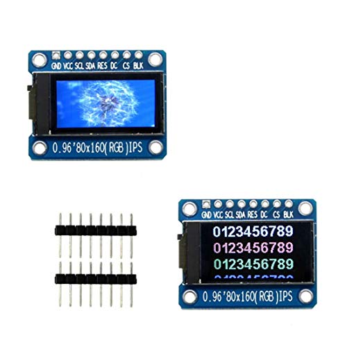 DollaTek 0.96 Zoll 80X160 IPS LCD-Anzeigemodul Vollfarb-TFT 65K ST7735 Treiber-LCD-Bildschirm 3.3 V SPI-Schnittstelle OLED ersetzen kompatibel mit Arduino und Raspberry Pi von DollaTek