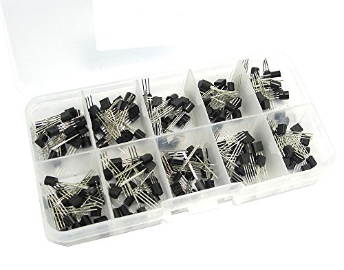 DollaTek 10 Werte 200PCS NPN PNP Power Transistor Sortiment Assorted Kit BC327-BC558 mit klarer Kunststoffbox von DollaTek