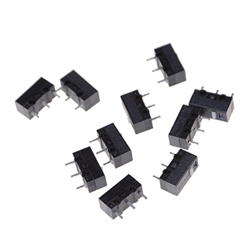 DollaTek 10Pcs Mikroschalter D2FC-F-7N 10M für Mäuseersatzersatz getestet für Logitech, Razer, Roccat, SteelSeries und Weitere Mäuse von DollaTek
