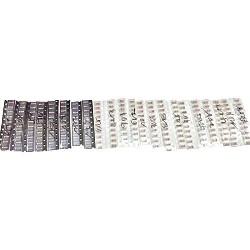 DollaTek 220Pcs 1206 SMD Zener-diode Kit Sortiment LL34 0,5 Watt 1/2W 3 V-51 V 22 Modelle jeder der 10 STÜCKE von DollaTek