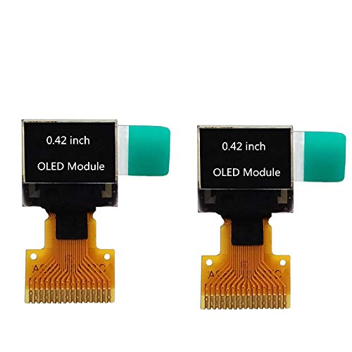 DollaTek 2Pcs 0.42 Zoll OLED-Display-LCD-Modul 72 x 40 OLED-Modul IIC/SPI-Schnittstelle 16Pin von DollaTek