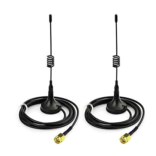 DollaTek 2Pcs 433 MHz Unity Gain Omni, 5,5 Zoll Antenne mit Magnetfuß und SMA Stecker Impedanz 50 Ohm - 5DBI von DollaTek