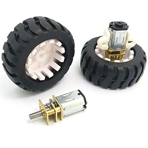 DollaTek 2Pcs 6V N20 Micro Getriebemotor mit Gummirad Für Roboter Smart Auto von DollaTek