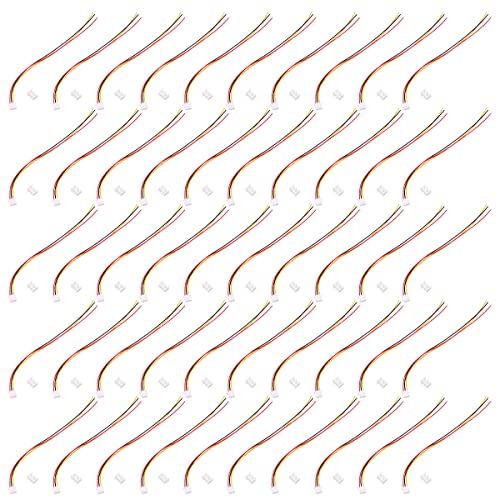 DollaTek 50 STÜCKE JST XH2.54 XH 2.54 mm Drahtkabelverbinder 3-poliger Abstand Steckerbuchse 20 cm Drahtlänge 26 AWG von DollaTek