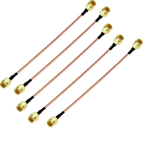 DollaTek 5Pcs 20cm 7.8 Zoll RG316 Drahtbrücke SMA-Stecker auf SMA-Stecker mit Verbindungsleitung HF-Koaxialkabel Antennenverlängerungskabel Adapterbrücke - Interne Nadel von DollaTek