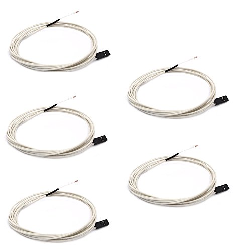 DollaTek 5Pcs NTC 3950 100 K Thermistor mit 1 Meter Verdrahtung und Weiblichen Pin Kopf für RepRap 3D Drucker Extruder Beheizte Bett vorverdrahtet oder Hot End von DollaTek