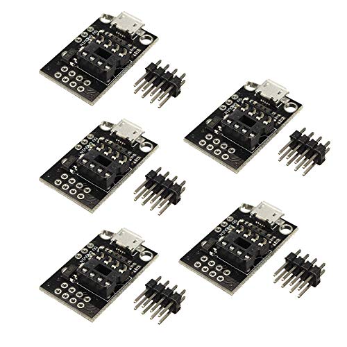 DollaTek 5Pcs steckbare Entwicklungsplatine für ATtiny13A / ATtiny25 / ATtiny45 / ATtiny85 Programmiereditor Micro-USB-Stromanschluss von DollaTek