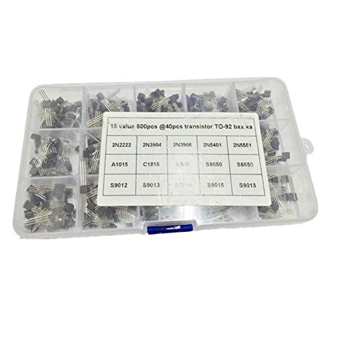 DollaTek 600PCS 15Values 40-160V 50-600mA NPN PNP Power Transistor Sortiment Verschiedenes Kit 2N2222-S9018 Triode + Kunststoff Box DollaTek 600PCS 15Values 40-160V 50-600mA NPN PNP Power Transistor Sortiment Verschiedenes Kit 2N2222-S9018 Triode + Kunststoff Box von DollaTek