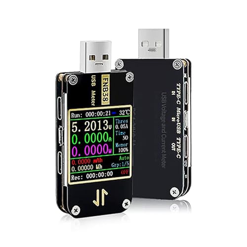 DollaTek FNB38 USB-Messgeräte, Multimeter, Strom- und Spannungsmonitor, 4.44 Zoll IPS-Farb-LCD-Display, DC 4-24 V, 5 A, QC 2.0/3.0 von DollaTek