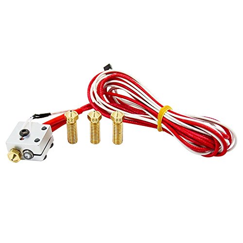 DollaTek Metall V6 Hotend 1.75 mm Extruder DIY Kit beinhaltet Extruderdüse und Heizblock und 100k Thermistor und Heizblock für RepRap 3D Drucker von DollaTek