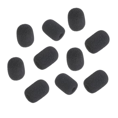 10 x Schwamm-Abdeckung, Ersatz-Mikrofon-Abdeckung, Mikrofon-Windschutzscheibe, 8 mm Durchmesser, Mikrofon-Schutz, Windschutzscheibe von Domasvmd