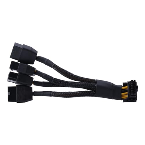 4 x 8-poliger auf 16-poliger Grafikkarten-Netzteil-Adapter Pcie 5.0 Draht für RTX4090 4080 12VHPWR 90-Grad-Winkelanschlusskabel Neu 18AWG 4x 8pin PCI-e auf 16pin (12+4) PCI-e 5.0 12VHPWR von Domasvmd