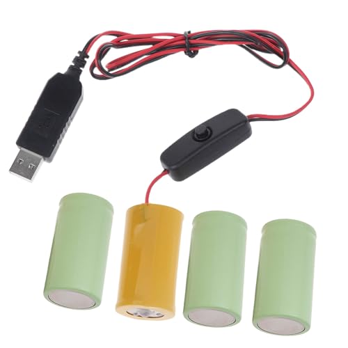 Domasvmd 1 Set LR20 D Fake-Eliminatoren mit Netzschaltern, USB-Netzteilkabel als Ersatz für 1 bis 4 Stück 1,5 V LR20 D USB-Netzkonverter-Kabel Domasvmd 1 Set LR20 D Fake-Eliminatoren mit Netzschaltern, USB-Netzteilkabel als Ersatz für 1 bis 4 Stück 1,5 V LR20 D USB-Netzkonverter-Kabel von Domasvmd