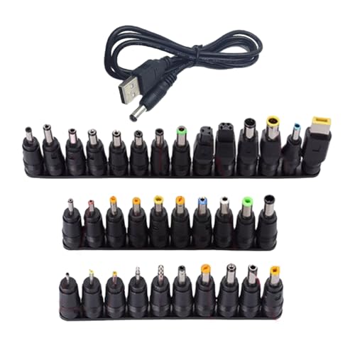Domasvmd 1 Set Laptop-Netz-Zubehör DC 5,5 x 2,1 mit 34 Steckern im Lieferumfang enthalten, USB-Kabel, optionaler Netzadapter für Laptops Domasvmd 1 Set Laptop-Netz-Zubehör DC 5,5 x 2,1 mit 34 Steckern im Lieferumfang enthalten, USB-Kabel, optionaler Netzadapter für Laptops von Domasvmd
