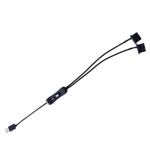 Domasvmd 4-poliger auf USB-Lüfterschalter, Netzadapter, Kabel, 1- bis 2-Wege-Splitter, USB auf 4-polig, 5-V-Lüfteranschlüsse, Splitterkabel von Domasvmd