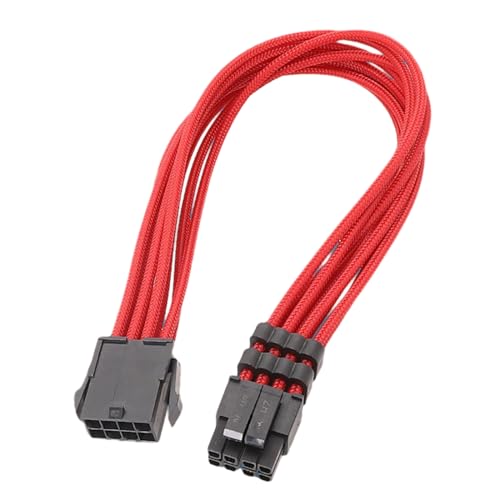 Domasvmd CPU 8-poliges Strommodulkabel, Grafikkarten-Modularkabel, 8-polige Buchse auf 8-poligen (4+4) Stecker, geflochtenes Kabel, 30 cm, geeignet für verschiedene Mainboard-Modelle von Domasvmd