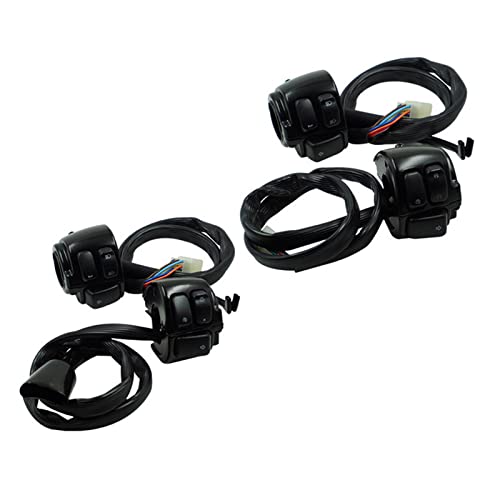 Domasvmd Motorrad-Scheinwerfer-Blinkschalter, Hupe, Ein-/Aus-Kontrollschalter, 2,5 cm, Motorrad-Lenkerkontrollschalter, Lenkerkontrollschalter, Kabelbaum-Pulg-Kit von Domasvmd