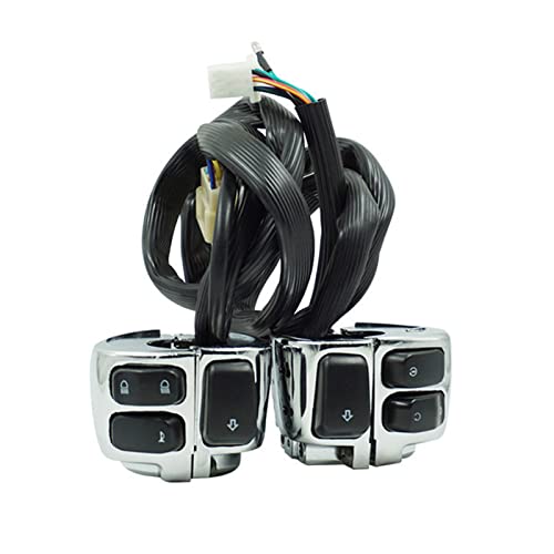 Domasvmd Professionelle 25-mm-Motorrad-Lenkersteuerschalter mit Kabelbaum, einfache Installation für Motorräder mit niedriger Hupe, 2,5 cm von Domasvmd