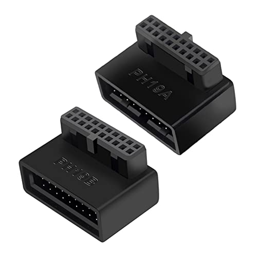 Domasvmd Rechtwinkliger USB 3.0 20-poliger Verlängerungsadapter Desktop-Motherboard 90 Grad abgewinkelt USB 3.0 19-poliger Motherboard-Header 90-Grad-Motherboard-Adapter von Domasvmd