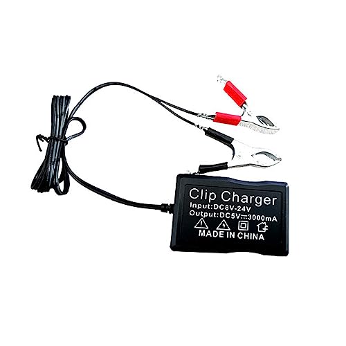 Domasvmd Tragbarer Konverter mit Batterie-Clip, USB-Konverter, Regler mit LED-Licht, 3 Anschlüsse, für Smartphones, Tablets, Konverter mit Clip Domasvmd Tragbarer Konverter mit Batterie-Clip, USB-Konverter, Regler mit LED-Licht, 3 Anschlüsse, für Smartphones, Tablets, Konverter mit Clip von Domasvmd