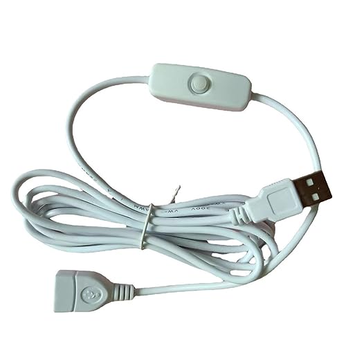Domasvmd USB-Verlängerungskabel, 2 m, Stecker auf Buchse, USB-Kabel mit Schalter für Datenübertragung und kleine elektrische für USB-Lampe, USB-Kabel mit Schalter Domasvmd USB-Verlängerungskabel, 2 m, Stecker auf Buchse, USB-Kabel mit Schalter für Datenübertragung und kleine elektrische für USB-Lampe, USB-Kabel mit Schalter von Domasvmd