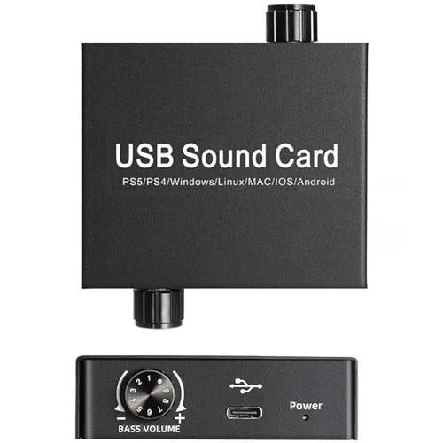 Externe USB-Soundkarte, USB auf 3,5-mm-Adapter, USB-auf-Kopfhörer-Mikrofon für Computer, Laptop, Soundkarte, unterstützt 3,5 mm Pad-Soundkarte von Domasvmd