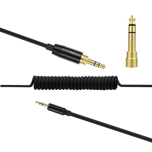 Hochwertiges Ersatz-Spiralkabel, 3,5 mm auf 2,5 mm Headset-Kabel, 6,35 mm Adapter für QC25, QC35, QC35II, QC45, NC700, Kopfhörer, 6,35 mm Adapterkabel von Domasvmd