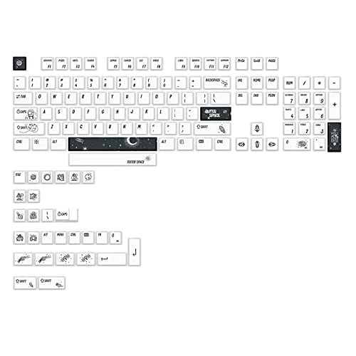 Mechanische Tastatur-Tastenkappen, 133 Stück, Kirschprofil-Farbstoff-Sub für Cherry MX GK61 64 Farbstoff-Tastenkappen von Domasvmd