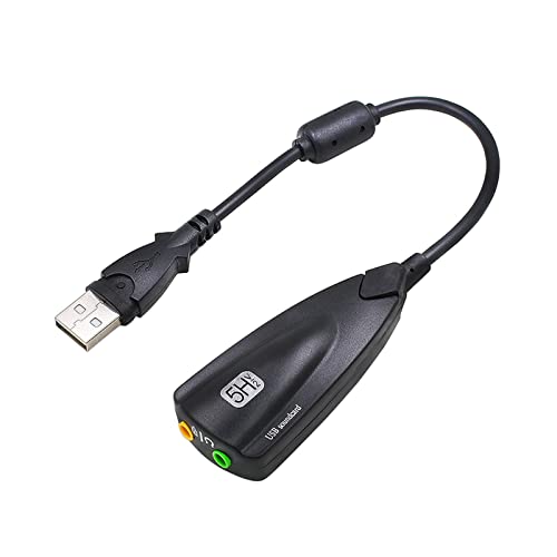 Professionelle 5HV2 Externe USB-Soundkarte für Laptop, PC, breite Kompatibilität, Qualität, externe USB-Soundkarte, 20 cm Kabel, Soundkarte von Domasvmd